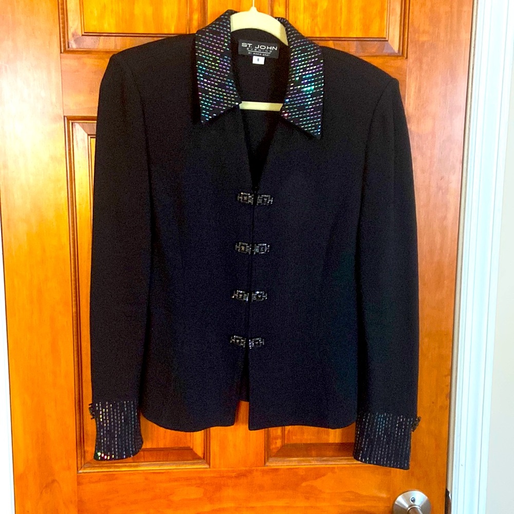 St John Festive Sweater Jacket. Great condition. Timeless